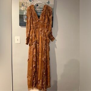 BHLDN Rust Floral Women's Dress